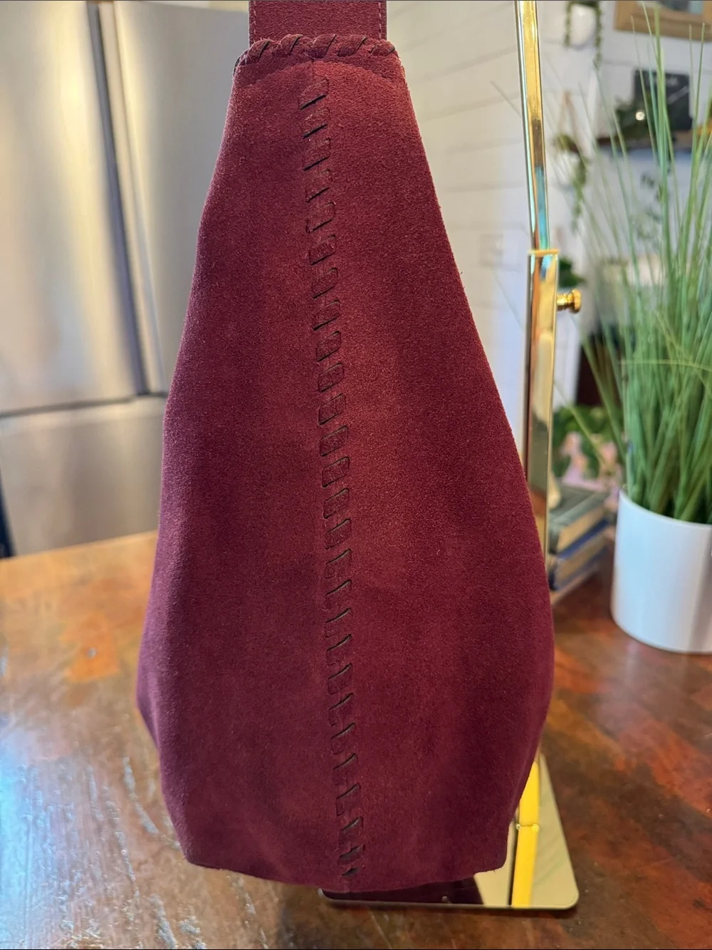 Tory Burch Merlot Suede Hobo Bag